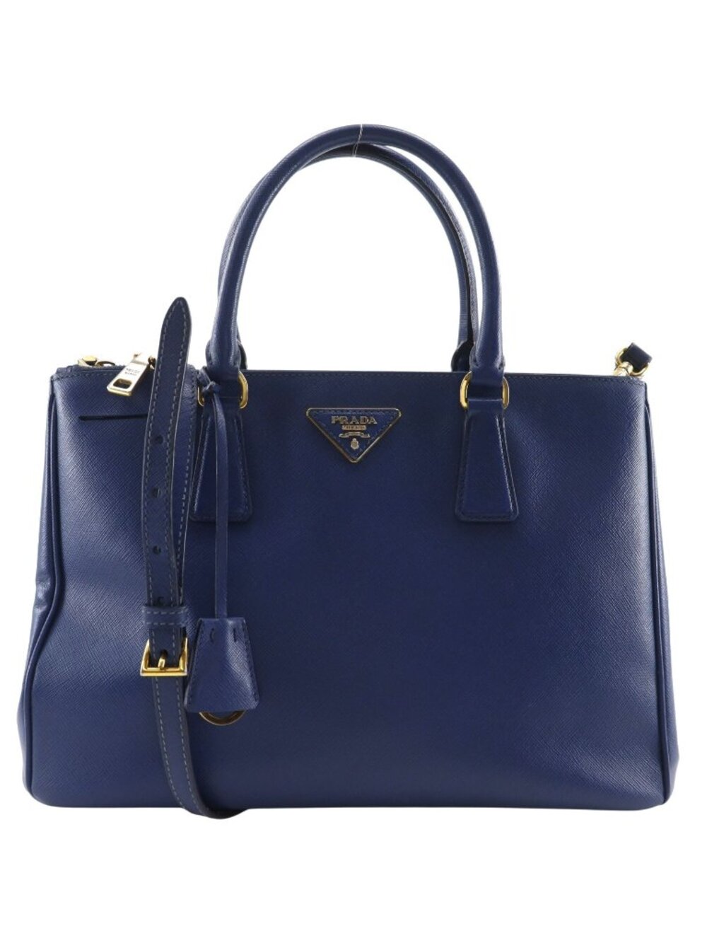 Prada Galleria 2-Way Shoulder Saffiano Blue Tote Bag